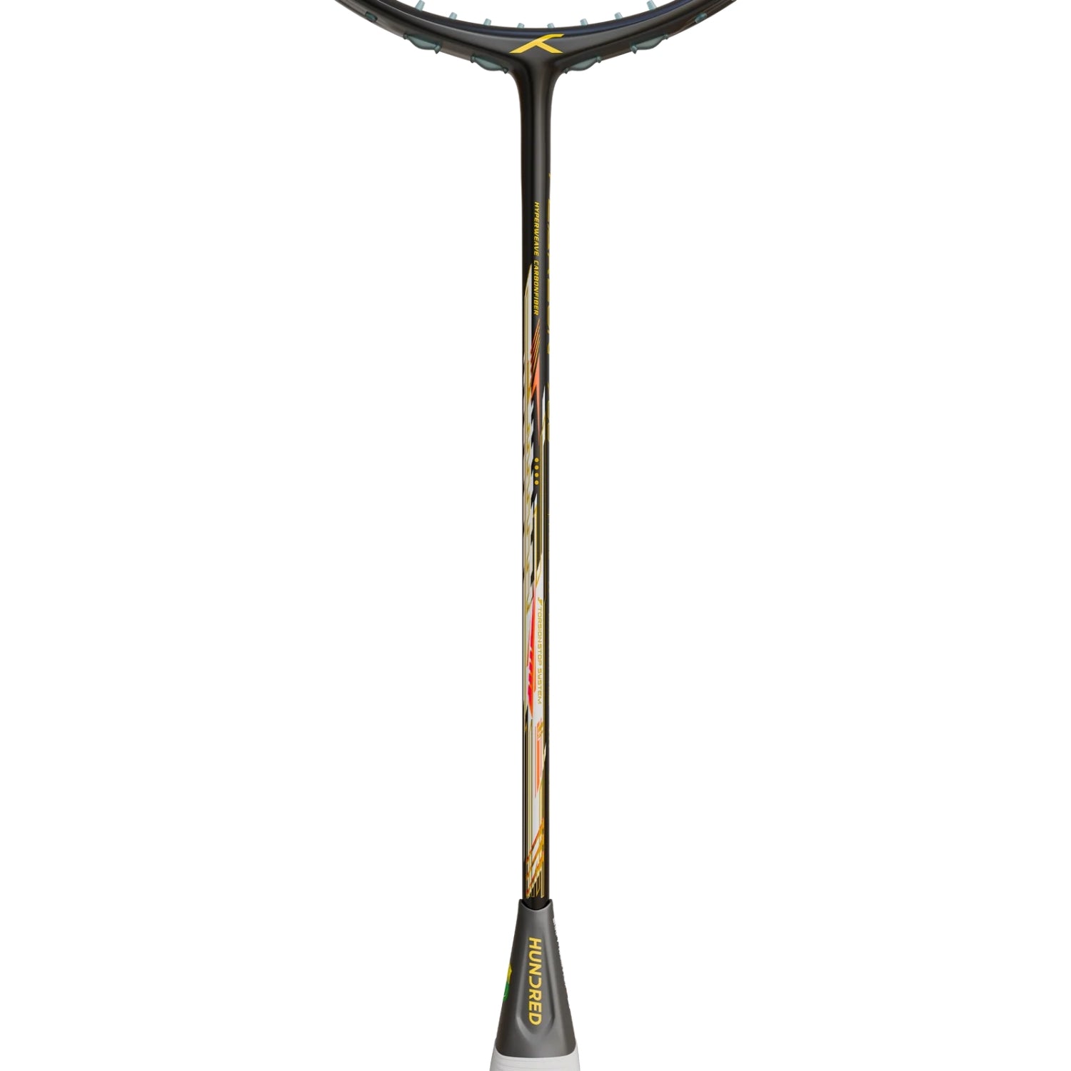 HUNDRED Flareon 700 Unstrung Badminton Racquet, Black/Orange/Pink (3U &amp; 4U) | Hyperweave Carbon Fibre Frame with CNTRL Foam | Speed &amp; All-Round Control - Best Price online Prokicksports.com