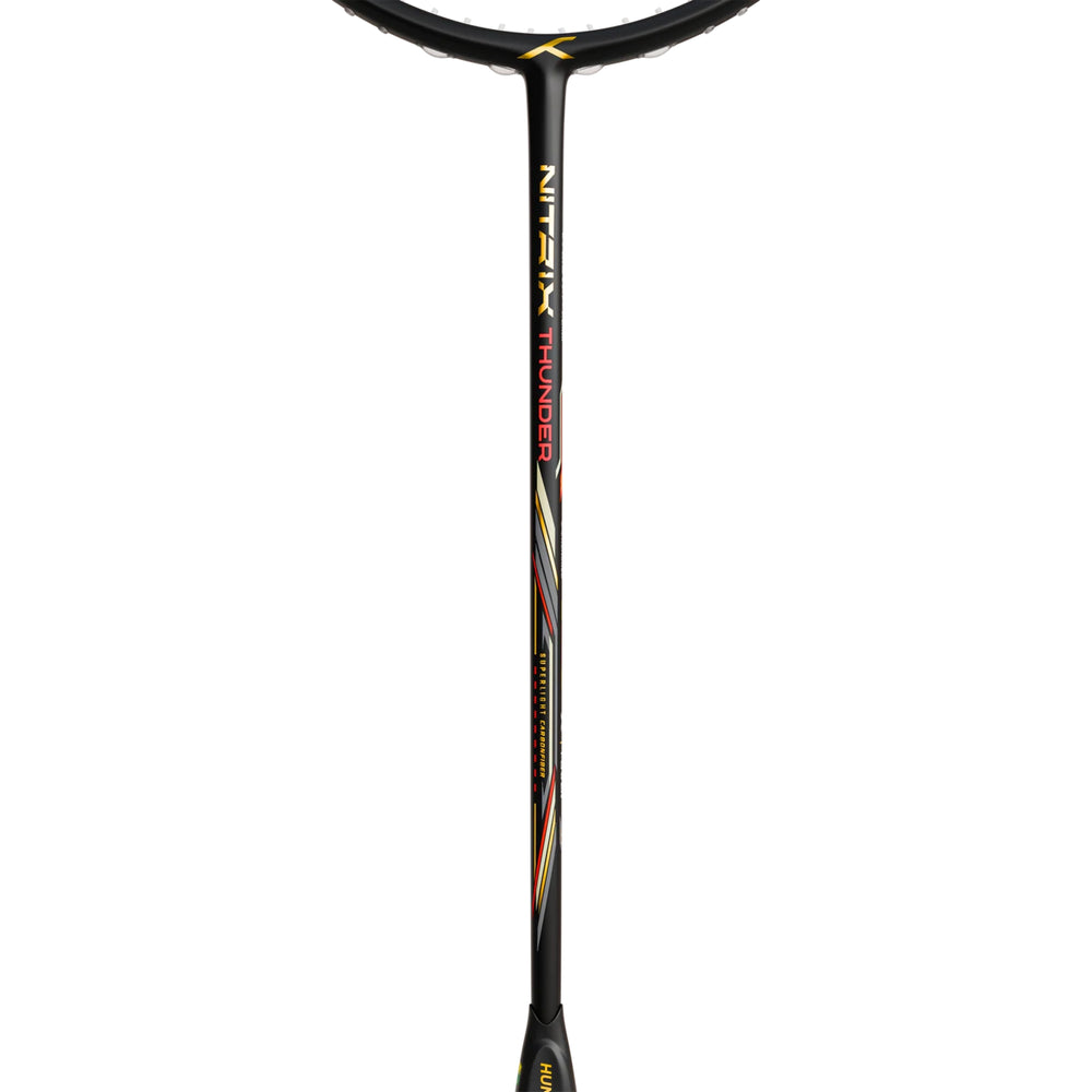 HUNDRED Nitrix Thunder Unstrung Badminton Racquet | Head-Heavy Power Frame with Superlight Carbon Fibre | Attack Series - Best Price online Prokicksports.com
