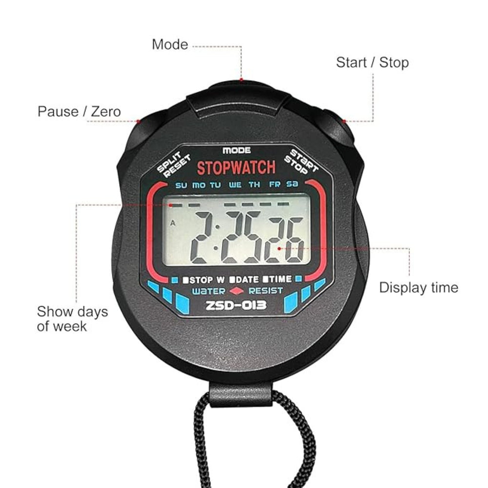 Vector X ZSD-013 Digital Stopwatch (Black) – Precise Timing, Sleek Design, Multi-Functional Sports Timer - Best Price online Prokicksports.com