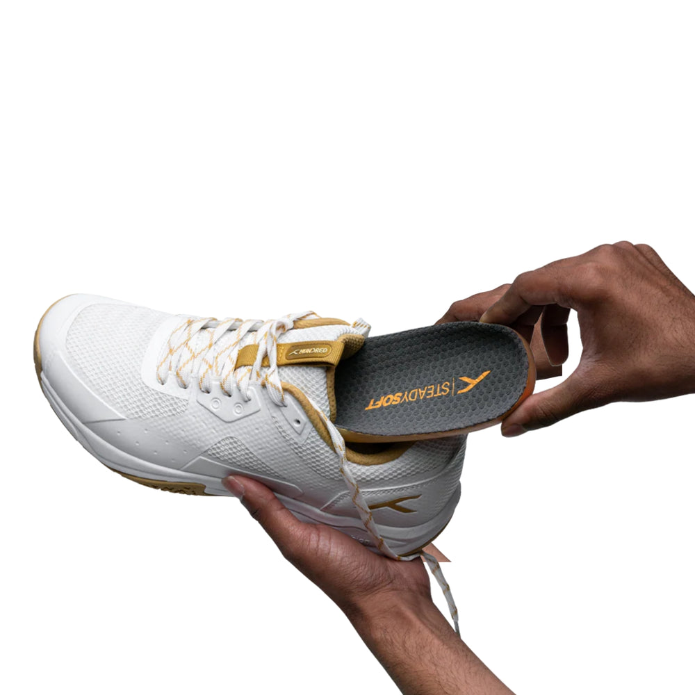 HUNDRED Steady Soft Insoles, Dark Grey/Yellow | Anti-Slip Cushioned Sports Insole with Breathable Comfort - Best Price online Prokicksports.com