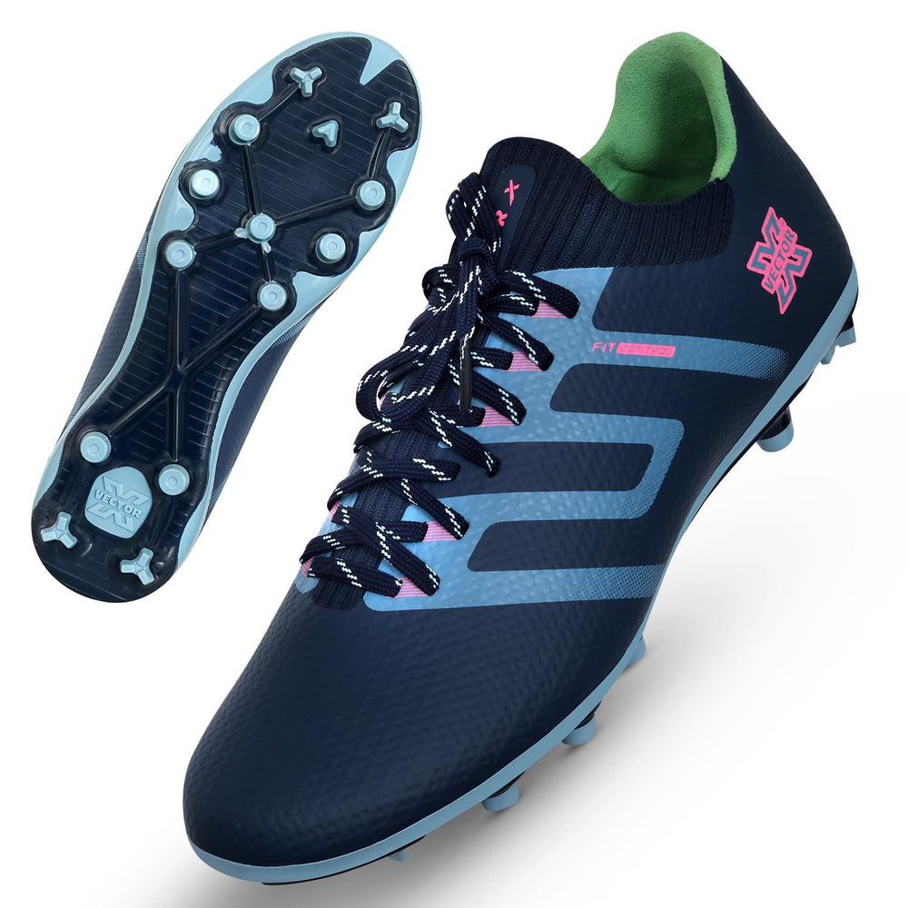 Vector X Maestro Football Shoes – Navy/Grey | Agile & Comfortable Pitch Shoes - Best Price online Prokicksports.com