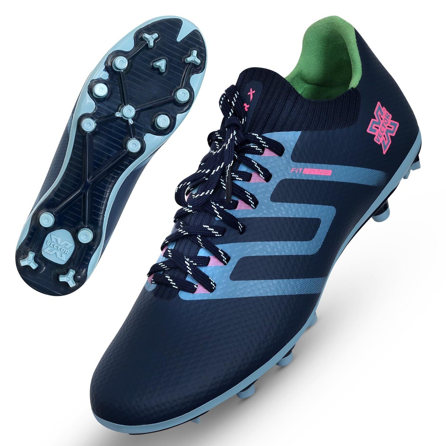 Vector X Maestro Football Shoes – Navy/Grey | Agile & Comfortable Pitch Shoes - Best Price online Prokicksports.com