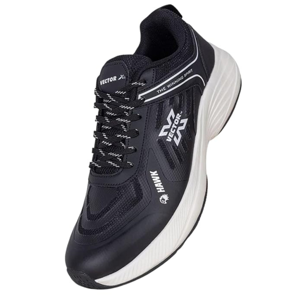 Vector X Hawk Jogging Shoe, Black/White | Lightweight Running Shoes with Cushioned Sole & Breathable Upper - Best Price online Prokicksports.com