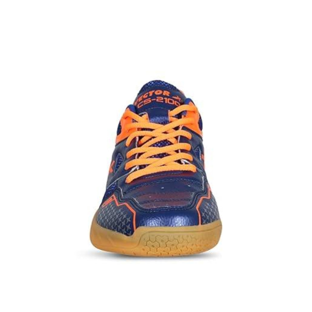 Vector X CS 2100 Kids Badminton Shoes Blue/Orange | Lightweight & Comfortable Court Shoes for Young Players | Indoor Grip & Support - Best Price online Prokicksports.com