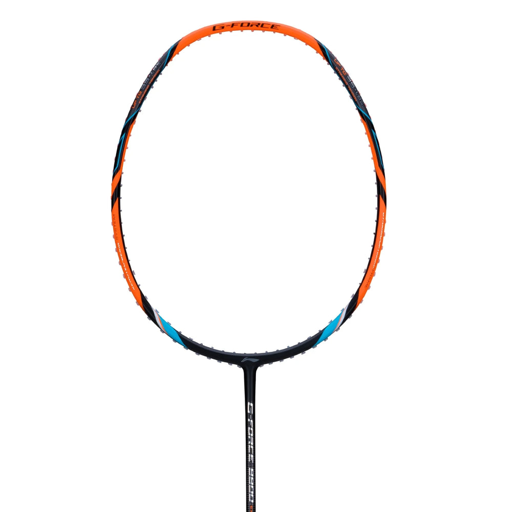 Li-Ning G-Force 8800 Extra Strong Strung Badminton Racquet 3U6 | Head-Heavy Carbon Frame with Dynamic Optimum Frame & 35 lbs Tension for Power Play (Black/Bright Orange) - Best Price online Prokicksports.com