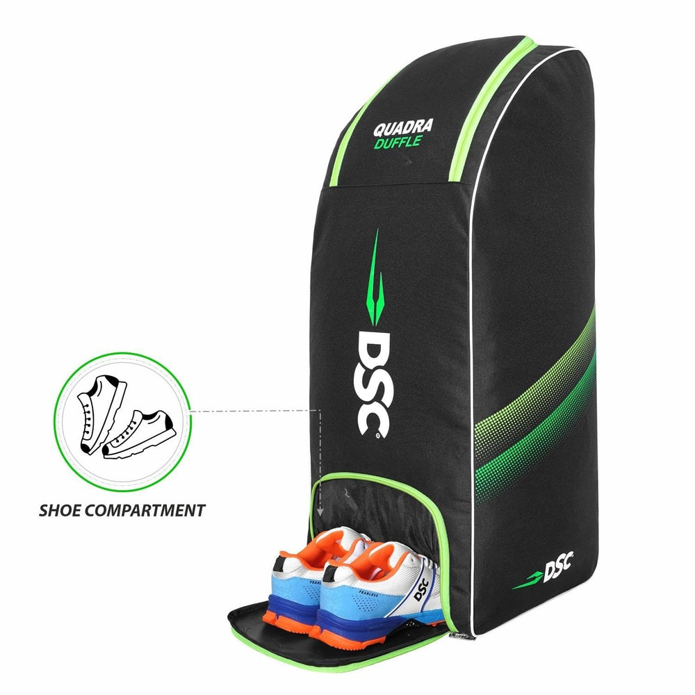 DSC Quadra Duffle Cricket Kit Bag – Black/F Yellow, Premium Duffle Style Cricket Gear Bag with Large Capacity & Durable Polyester Fabric - Best Price online Prokicksports.com