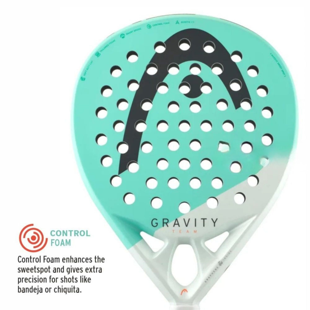 Head Gravity Team 2024 Padel Racquet 360g | Lightweight Round Shape Control Racket with Auxetic Technology - Best Price online Prokicksports.com