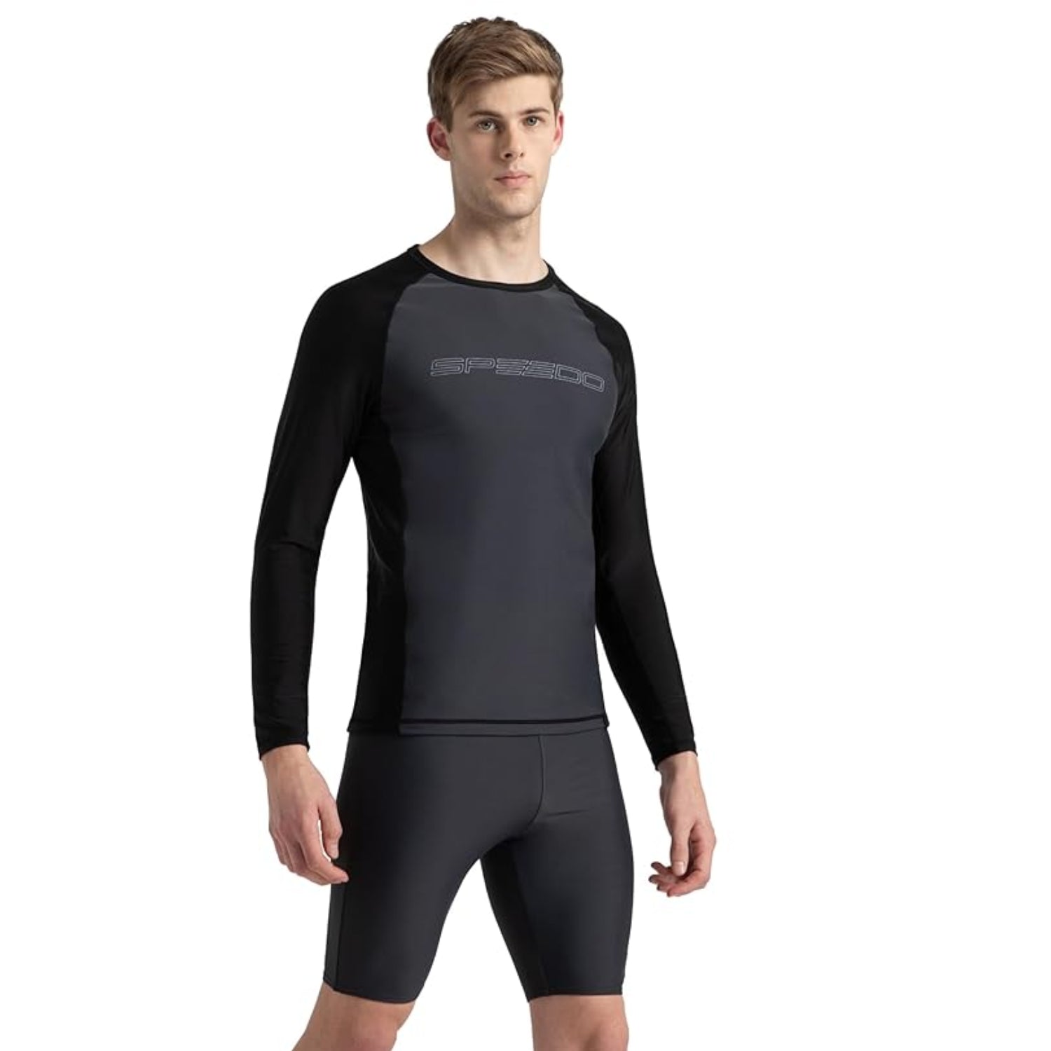 Speedo AM Performance Printed Swimactive Long Sleeve Suntop – Men UV Protection Swim Top, Quick Dry Stretch Rashguard, True Navy Blue/Cobalt Pop - Best Price online Prokicksports.com