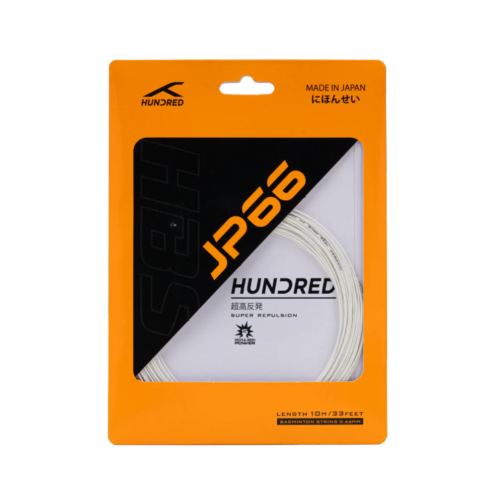 HUNDRED JP66 Badminton String (0.66mm) | High Repulsion Power String with Crisp Feel & Superior Control - Best Price online Prokicksports.com