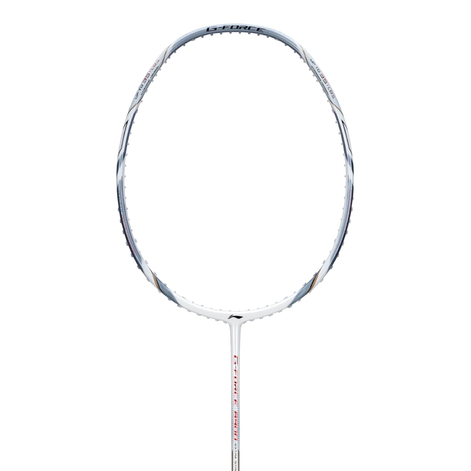 Li-Ning G-Force 8900 Extra Strong Strung Badminton Racquet (3U G6) | Head-Heavy Carbon Graphite Frame with 35 lbs Tension for Power Play (White/Silver) - Best Price online Prokicksports.com