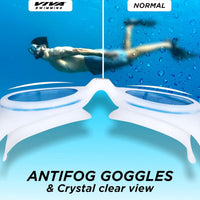 Viva Swimming Goggle – Clear White | Clear Vision Goggles with Anti-Fog Lens & Comfortable Fit - Best Price online Prokicksports.com