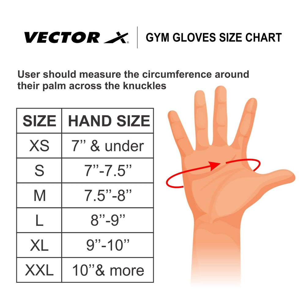 Vector X VX-1054 Gel Tech Fitness Gloves | Anti-Slip Gel Padded Gym Gloves with Wrist Support & Breathable Mesh Design - Best Price online Prokicksports.com