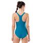 Speedo AF Heritage Logo Racerback Swimsuit, Nordic Teal/White | Performance Swimwear with Stretch Fabric & Racerback Design - Best Price online Prokicksports.com
