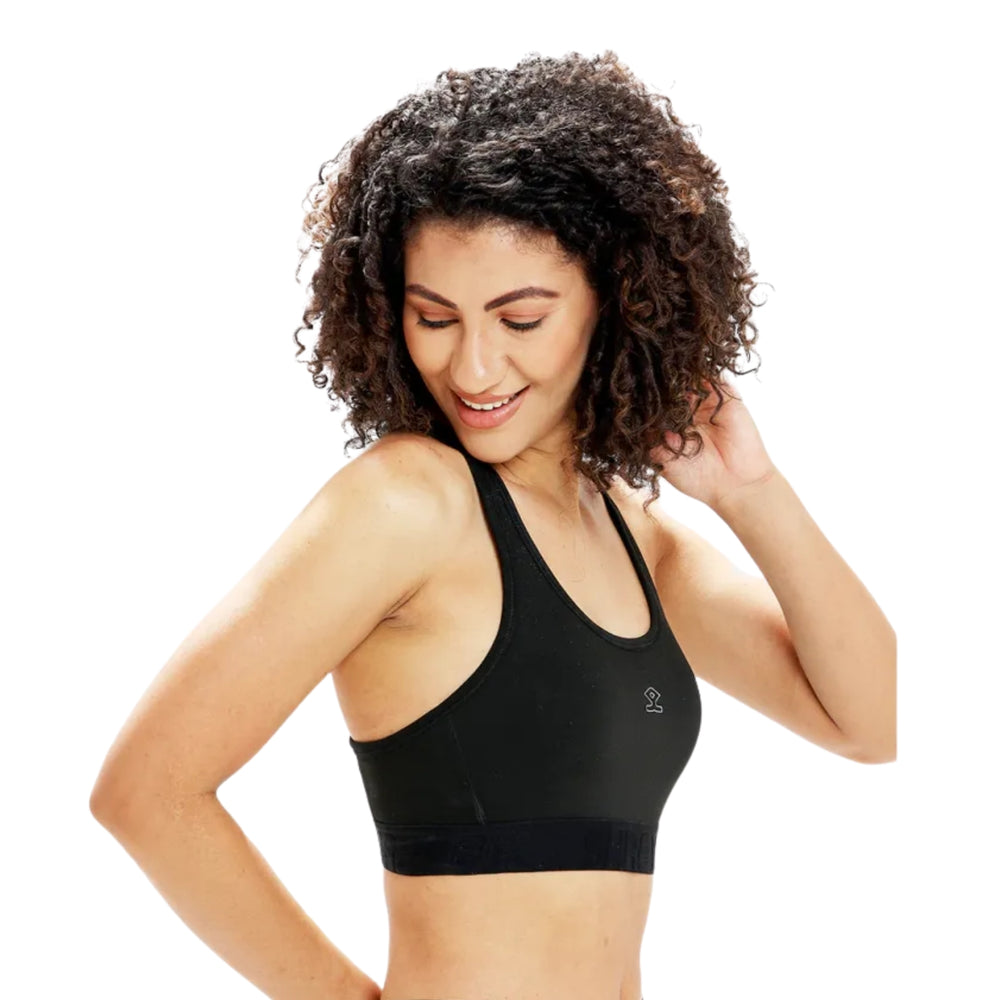 Shrey Clair Sports Bra, Black | Medium Support Active Bra with Breathable Fabric & Comfortable Fit - Best Price online Prokicksports.com