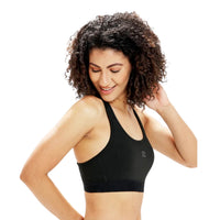 Shrey Clair Sports Bra, Black | Medium Support Active Bra with Breathable Fabric & Comfortable Fit - Best Price online Prokicksports.com