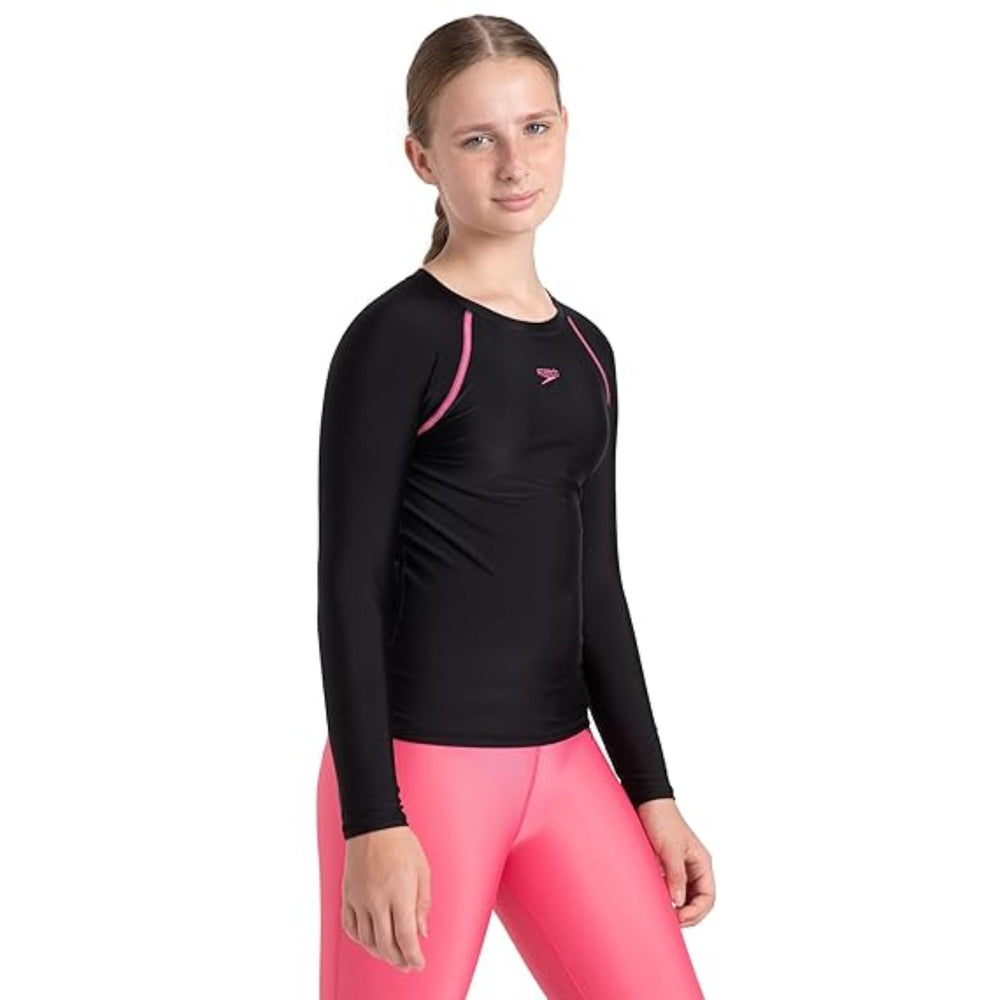 Speedo JF Solid Long Sleeve SunTop Swimming – Girls’ Swim Top with UV Protection - Best Price online Prokicksports.com