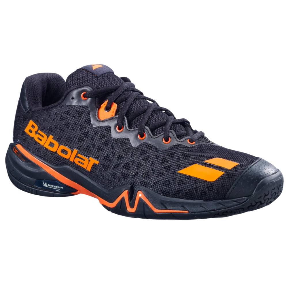 Babolat Shadow 4 Men Badminton Shoes – Lightweight Indoor Court Shoes with Enhanced Stability, Cushioning & Grip for Fast Footwork, Black/Orange - Best Price online Prokicksports.com