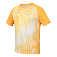 HEAD HCD-382 Round Neck T-Shirt, Orange/White | Lightweight Performance Tee with Moisture-Wicking Fabric & Sporty Design - Best Price online Prokicksports.com
