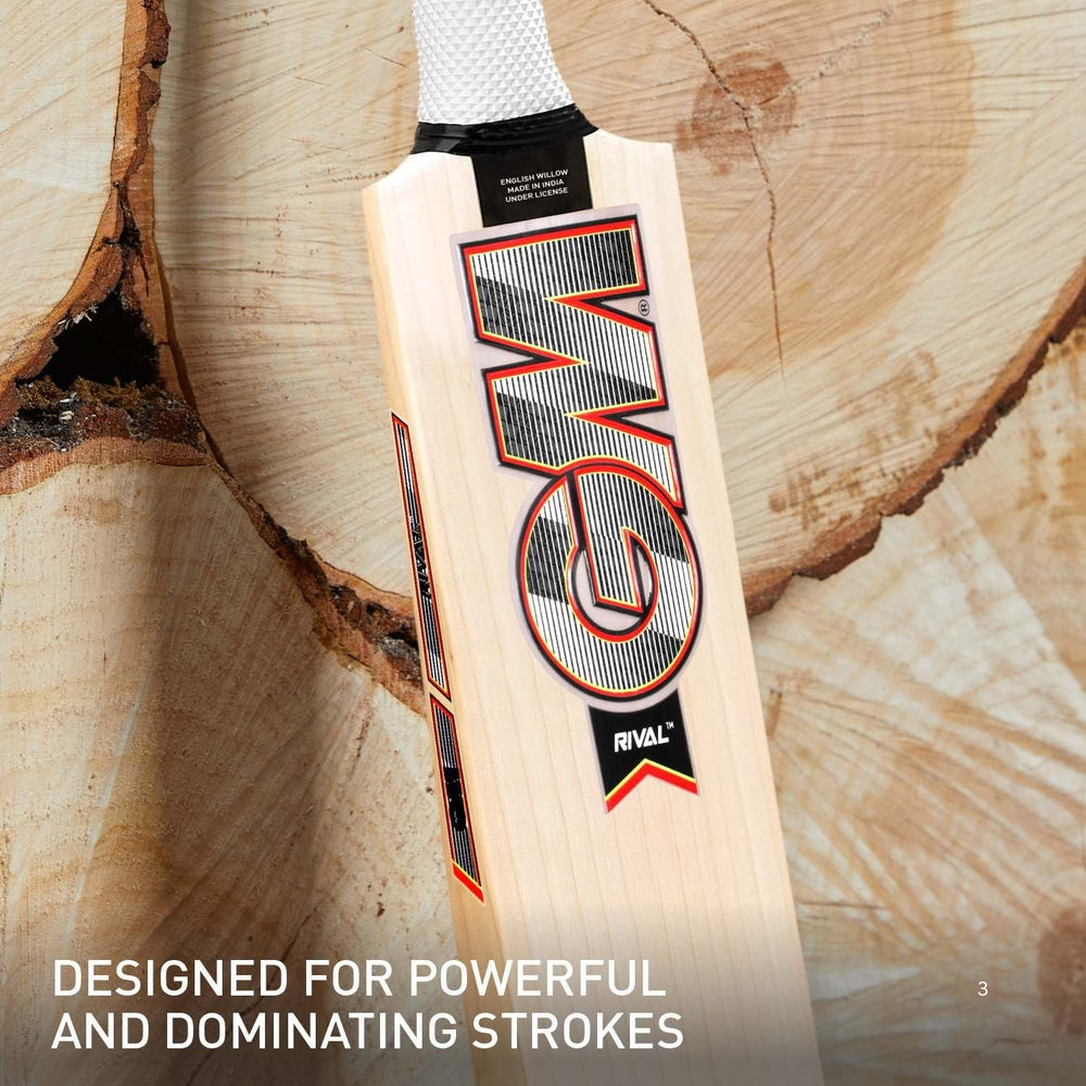 GM Rival 404 English Willow Cricket Bat – SH (Short Handle), Lightweight Power Bat for Leather Ball Cricket - Best Price online Prokicksports.com