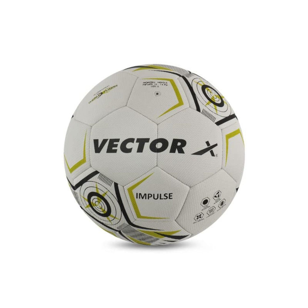 Vector X Impulse Thermo Fusion Football – Size 5 | Seamless Thermo Bonded Football for Training & Matches (White/Green) - Best Price online Prokicksports.com