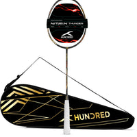 Hundred Nitrix Thunder Strung Badminton Racquet | Superlight Carbon Fibre Power Frame with Curve² Technology | Attack Series - Best Price online Prokicksports.com