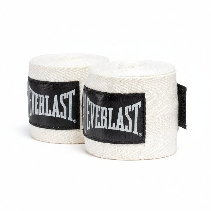 Everlast Core 120 In Handwraps | Breathable Poly-Cotton Boxing Wraps with Thumb Strap | White