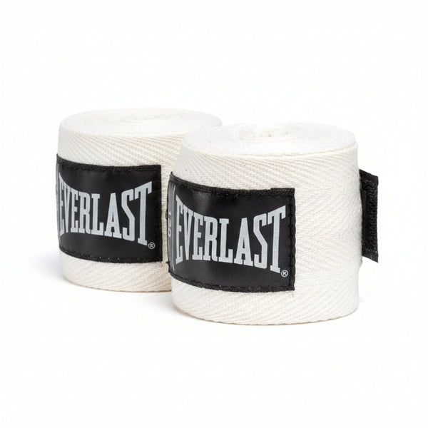 Everlast Core 120 In Handwraps | Breathable Poly-Cotton Boxing Wraps with Thumb Strap | White