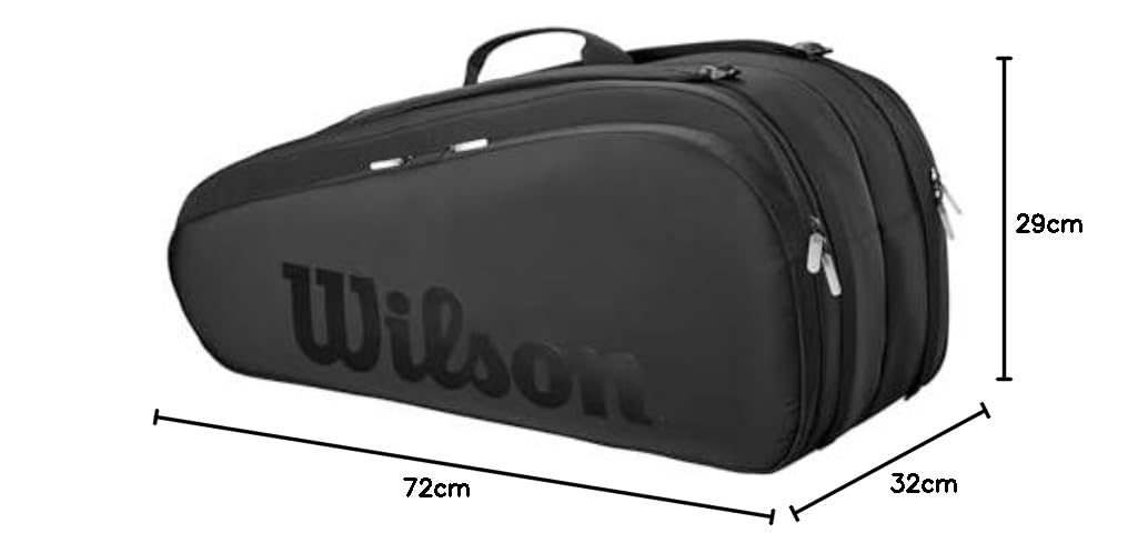 Wilson Noir Tour 12PK Racquet Bag – WR8029701001 - Black | Premium Tennis Bag for 12 Racquets | Sleek Design, Thermoguard Protection & Ample Storage - Best Price online Prokicksports.com