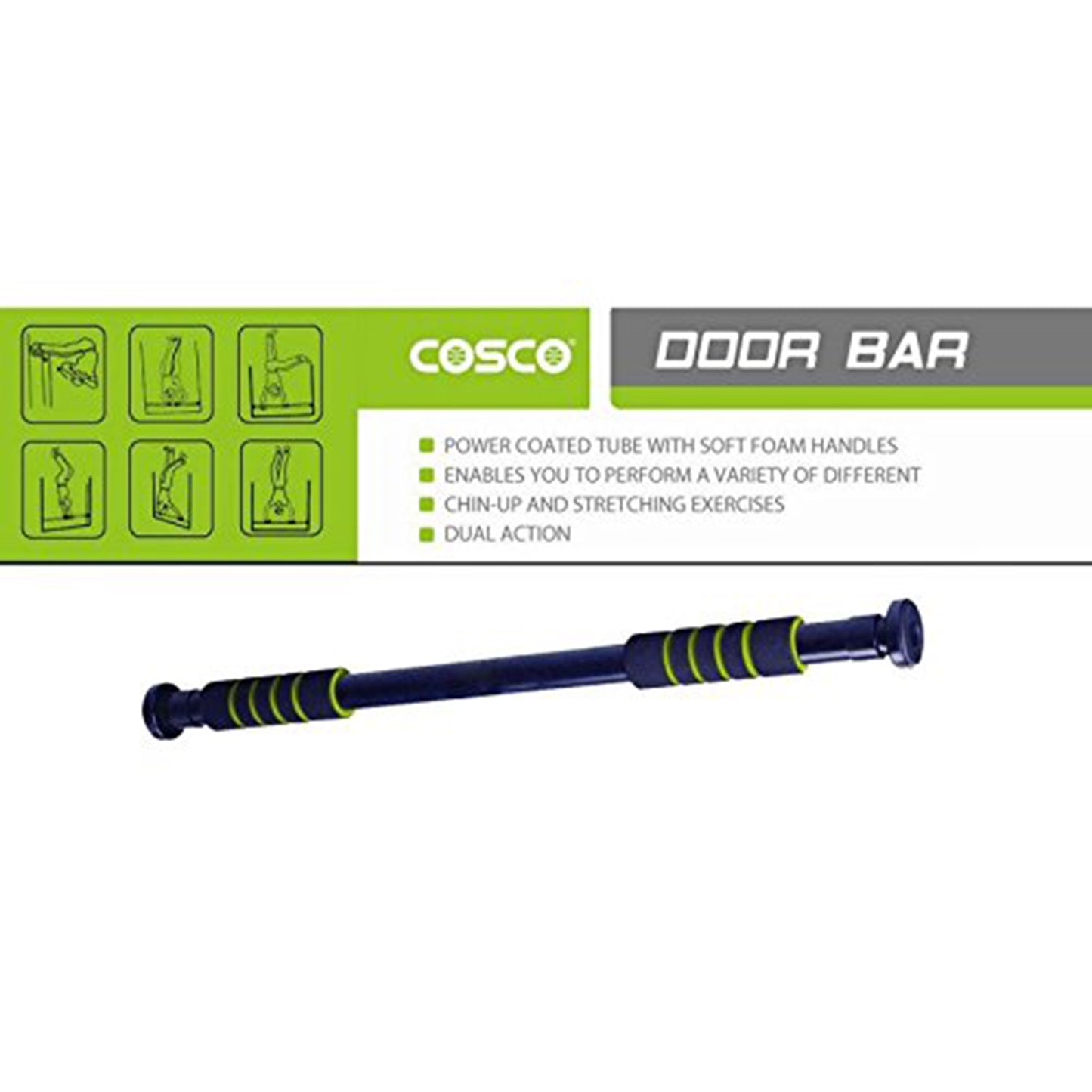 Cosco Adjustable Door Bar for Pull-Ups, Chin Ups - 63-96cm - Best Price online Prokicksports.com