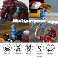 Vector X 500ML Foldable Silicone Water Bottle | Leak-Proof Cap with Lobster Hook | Ultra-Lightweight & Compact Hydration Bottle - Best Price online Prokicksports.com