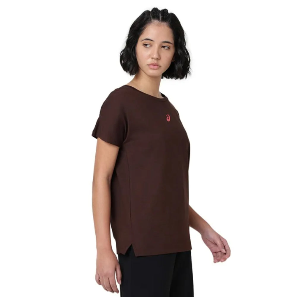 ASICS Gathered Shoulder SS Top for Women | Round Neck Sports T-Shirt - Best Price online Prokicksports.com