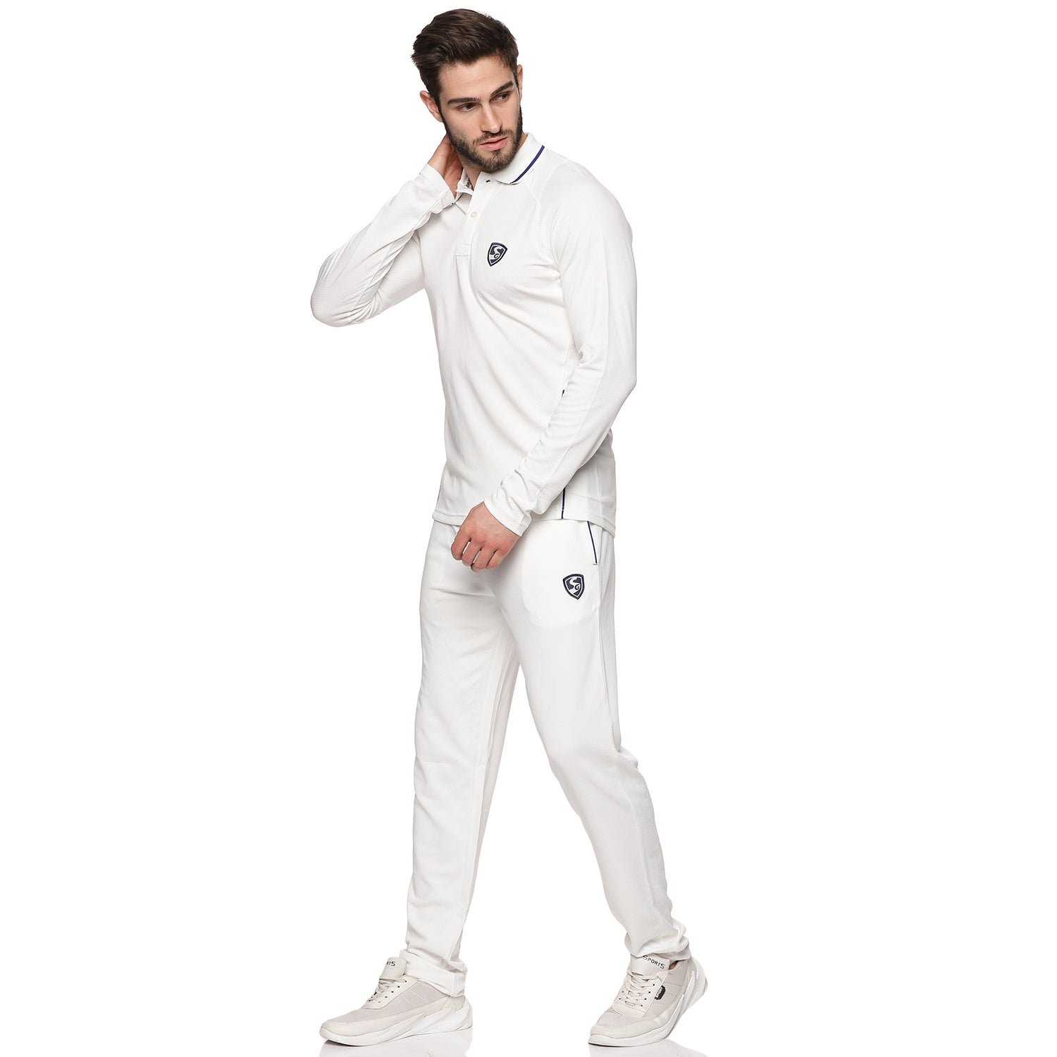 SG Test Full Sleeve Polyester Cricket Shirt (Off-White) - Best Price online Prokicksports.com