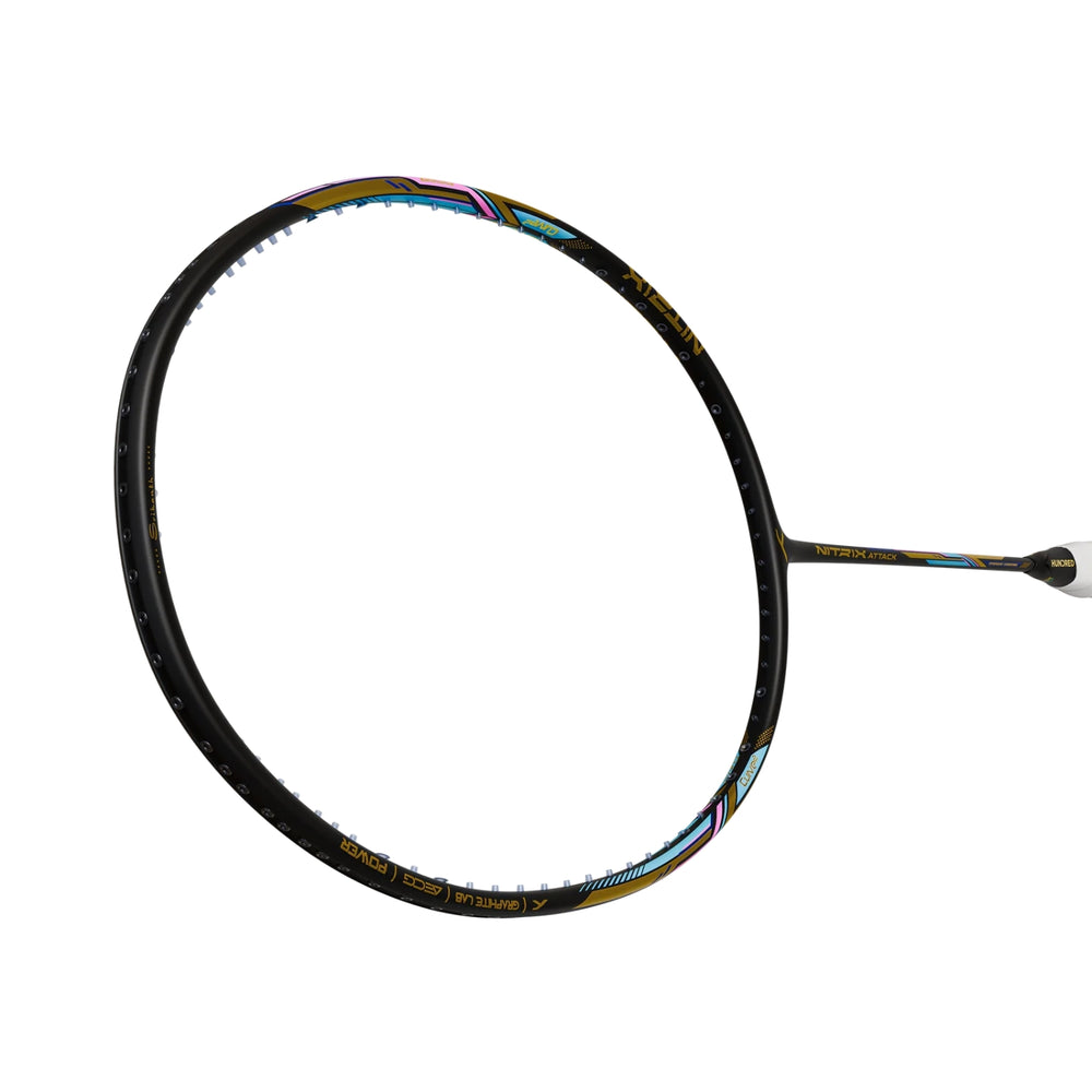 HUNDRED Nitrix Attack Unstrung Badminton Racquet | Head-Heavy Power Frame with Carbon Fibre Build | Aggressive Attack Series - Best Price online Prokicksports.com