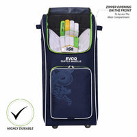 DSC EVOQ Duffle Cricket Kit Bag with Wheelie – Navy/F Yellow, Premium Wheelie Duffle Cricket Gear Bag with Large Capacity & Durable Fabric - Best Price online Prokicksports.com
