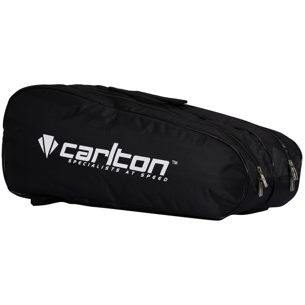 Carlton 1901 Vapour Trail 2 Compartment Racquet Bag, Black Blue | Spacious Dual Racquet Gear Bag for Badminton Players - Best Price online Prokicksports.com