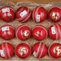 SG Shield 20 Cricket Leather Ball, Red – Pack of 6, Senior 5½ oz, Alum‑Tanned Waterproof 2‑Piece Club & School Match Balls - Best Price online Prokicksports.com