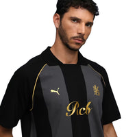 PUMA x RCB Striper Polo II Polo T-Shirt for Men | Classic Collar with Button Placket, Knitted Fabric & Official RCB Branding - Best Price online Prokicksports.com