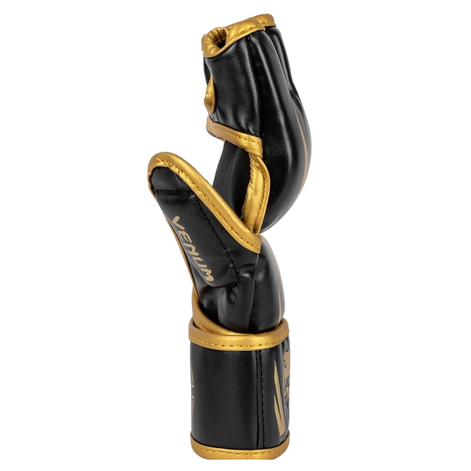Venum Challenger 2.0 MMA Gloves | Open Palm Training Gloves with High Density Padding & Secure Wrist Strap | Black/Gold - Best Price online Prokicksports.com