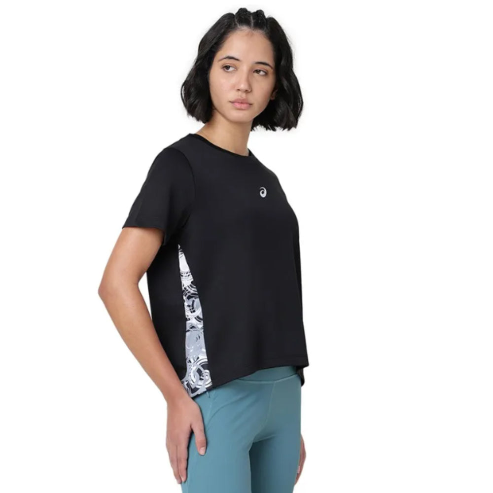 ASICS High Low AOP SS Top for Women | Round Neck Sports T-Shirt - Best Price online Prokicksports.com