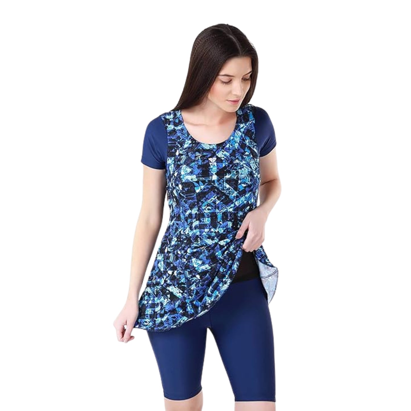 TYR Makai Women’s Frocksuit – Blue/Black | Stylish One-Piece Swimsuit with Comfortable Fit & Chlorine Resistance - Best Price online Prokicksports.com