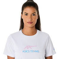 ASICS Women Court Tennis Graphic Tee | Lightweight Breathable Polyester T-Shirt with Moisture-Wicking Comfort & Tennis-Inspired Graphic Design - Best Price online Prokicksports.com