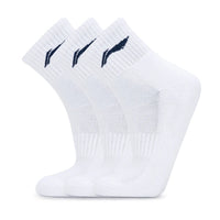 Li-Ning AWLS179-T Cotton Men’s Quarter Socks (Pack of 3) | Cushioned Sports Socks with Arch Support & Breathable Comfort - Best Price online Prokicksports.com
