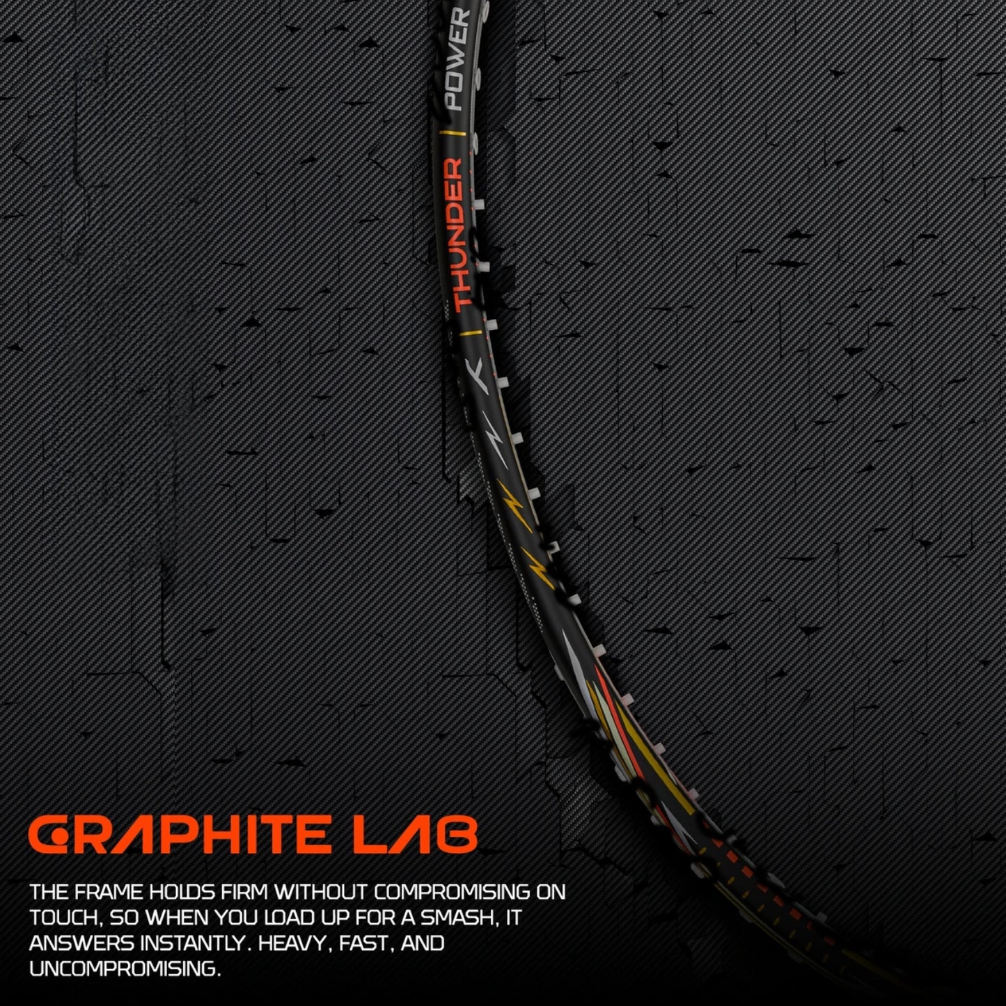 Hundred Nitrix Thunder Strung Badminton Racquet | Superlight Carbon Fibre Power Frame with Curve² Technology | Attack Series - Best Price online Prokicksports.com