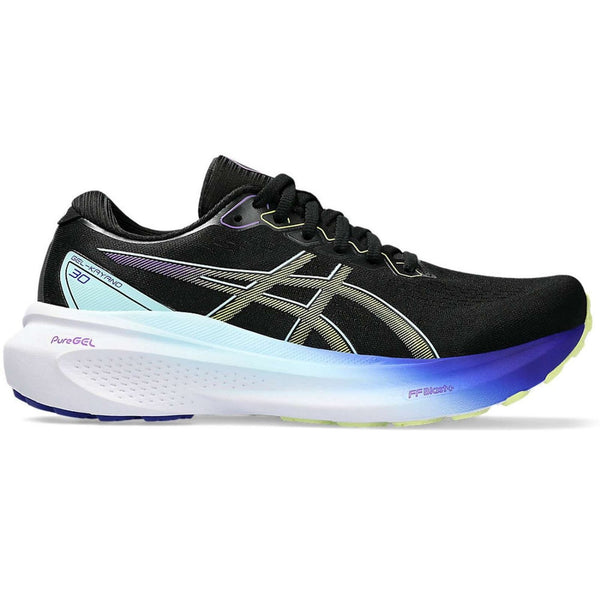 ASICS GEL-KAYANO 30 Women Running Shoes – Black/Glow Yellow, Stability Running Footwear with FF BLAST™ PLUS ECO Cushioning – UK 8