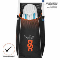 DSC Hold All X2 Cricket Kit Bag – Black/Orange, Large Capacity Cricket Gear Bag with Durable Fabric & Multiple Compartments - Best Price online Prokicksports.com