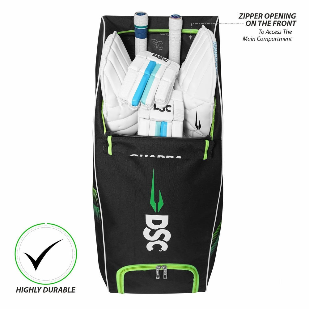 DSC Quadra Duffle Cricket Kit Bag – Black/F Yellow, Premium Duffle Style Cricket Gear Bag with Large Capacity & Durable Polyester Fabric - Best Price online Prokicksports.com