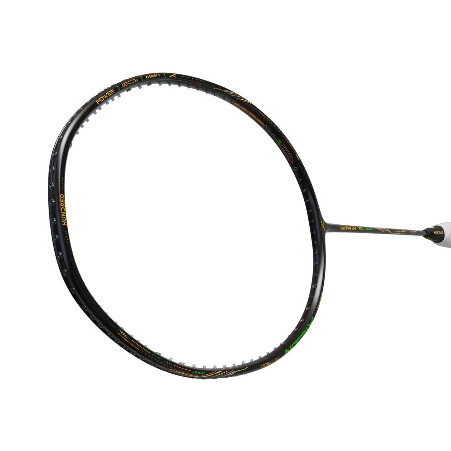 Hundred Nitrix 70 Venom Unstrung Badminton Racquet – Black/Green (4U) | Pro-Level Head-Heavy Power with M46X Carbon & Vaporshaft 6.1 mm - Best Price online Prokicksports.com