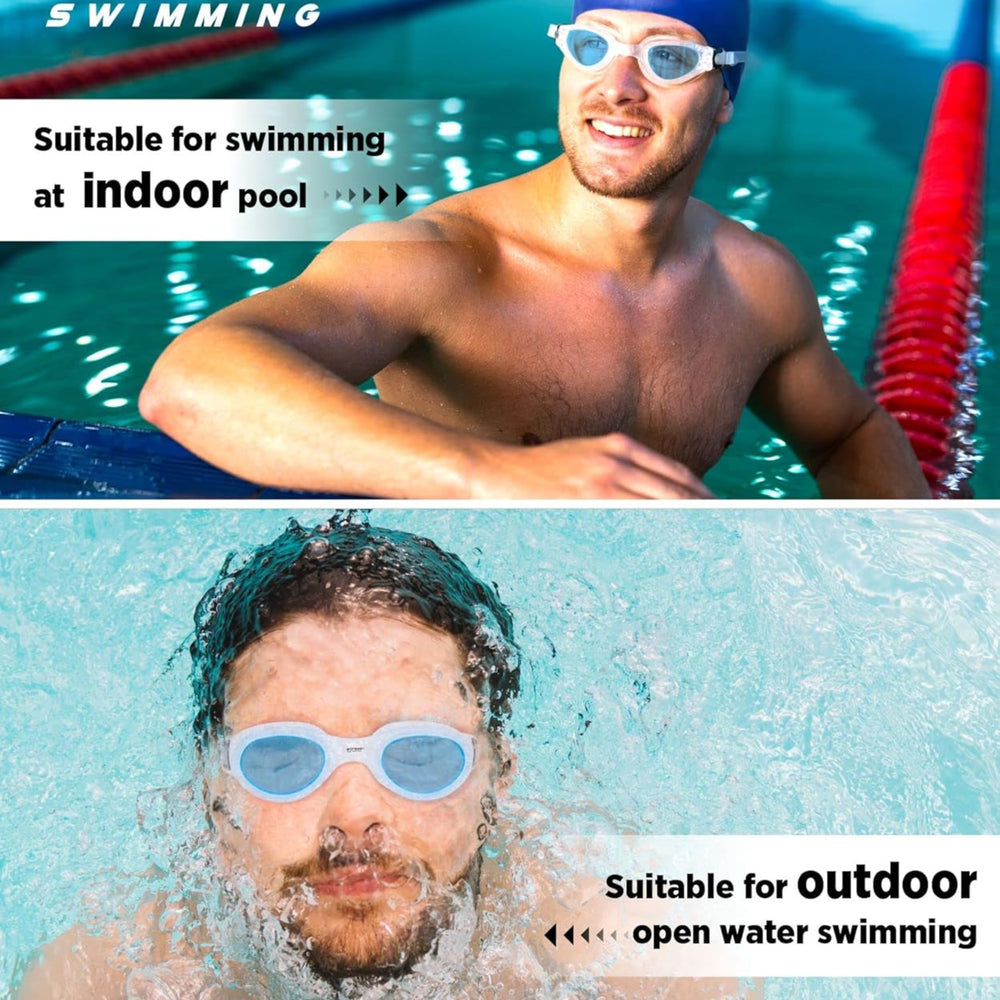 Viva Swimming Goggle – Clear White | Clear Vision Goggles with Anti-Fog Lens & Comfortable Fit - Best Price online Prokicksports.com