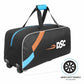 DSC Classic JR Cricket Kit Bag with Wheelie – Black/Blue, Junior Wheelie Cricket Gear Bag with Durable Fabric & Spacious Storage - Best Price online Prokicksports.com