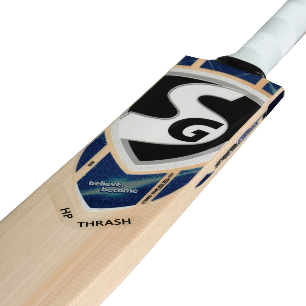 SG HP Thrash English Willow Cricket Bat | Grade 3 Willow | Power Hitter's Profile (1000-1200g) | Thick Edges (42mm) | Premium Octopus Grip - Best Price online Prokicksports.com